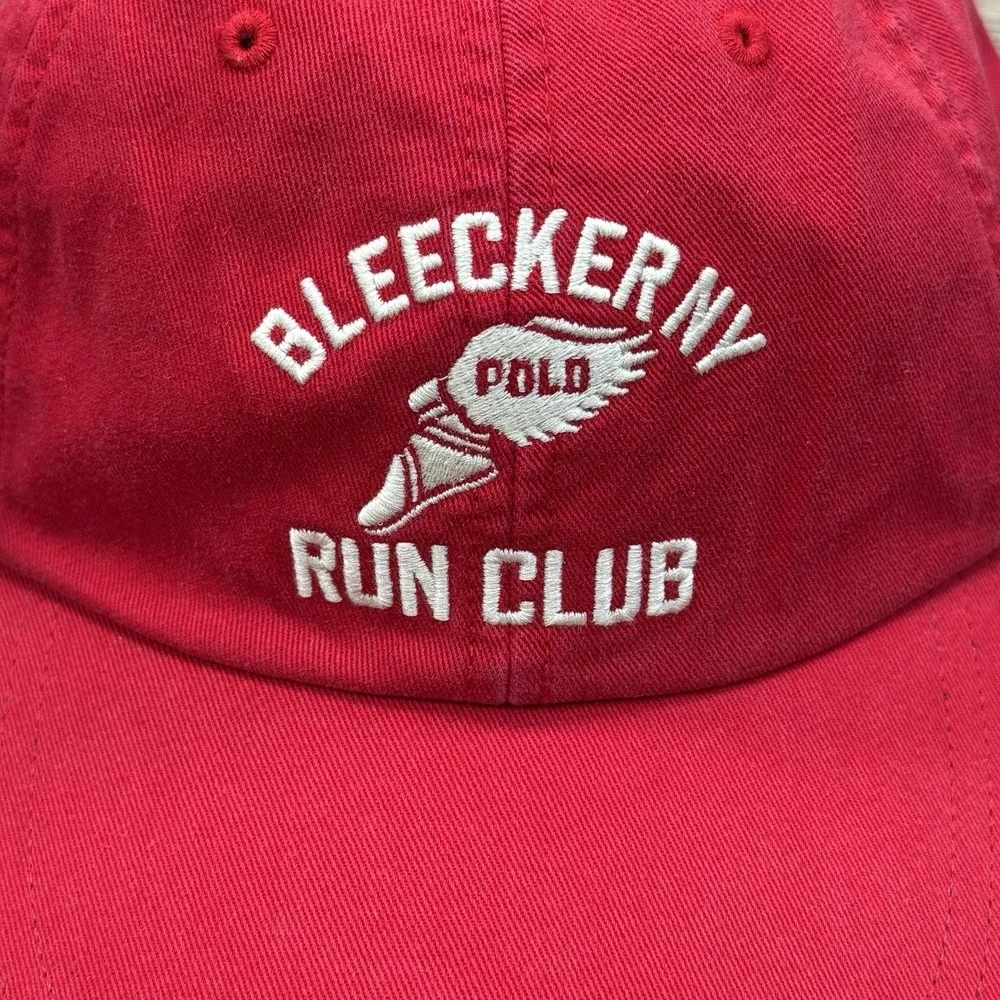 Polo Ralph Lauren Embroidered Long-Bill Twill Cap Bleeker NY Run Club Red NWT